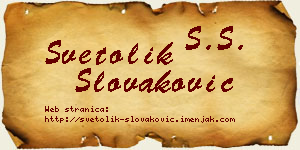 Svetolik Slovaković vizit kartica